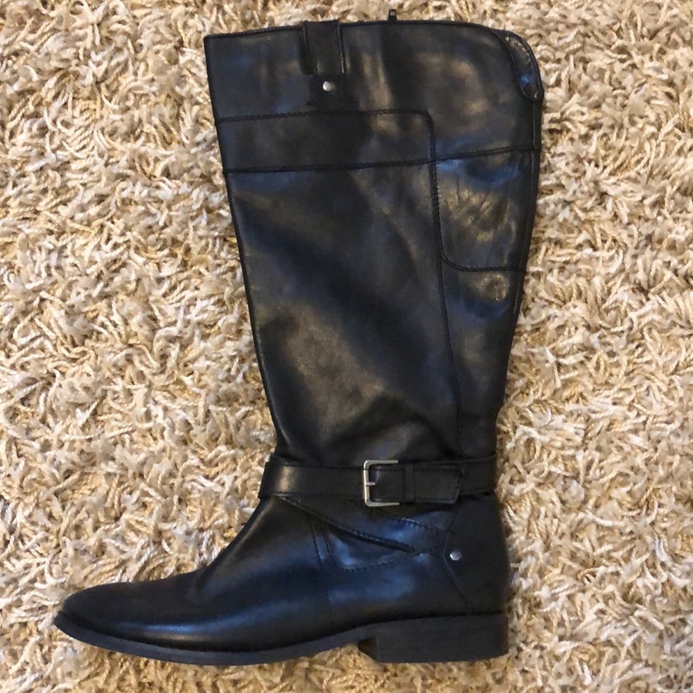 Marc Fisher Wide Calf Tall Black Riding Boots